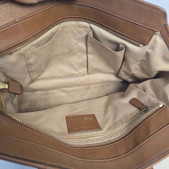 Coach Pebbled Leather Tote Purse Tan/Caramel Brown Gold Hardware F25205 - Picture 11 of 14